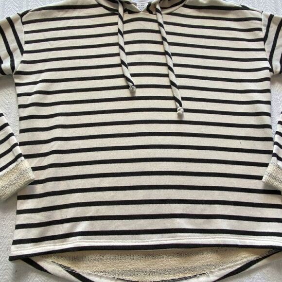 FOR THE REPUBLIC Junior XS IVORY striped  HOODIE - Picture 2 of 7